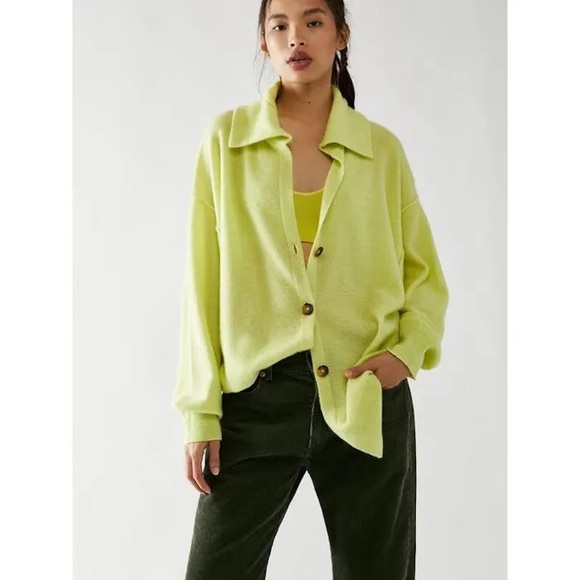 Free People Sweaters - NWOT Free People Cashmere Swim Too Deep Slouchy Button Down Cardigan Swe…